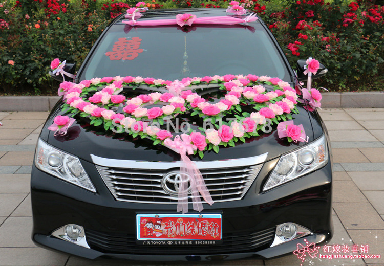 Car-flower-design-decoration-kit-wedding-car-decoration-suits-Festooned-vehicle-Wedding-essentials-Sexy-girl-love