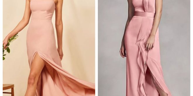 35 пудровых/розовых платьев подружек невесты